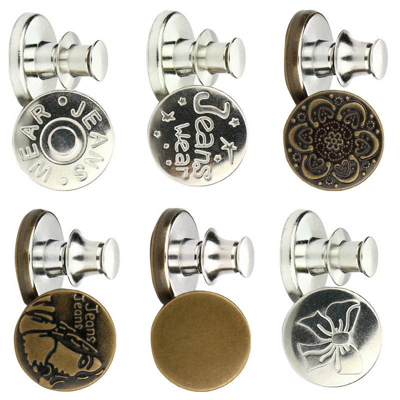 6 τεμ. Στιγμιαία κουμπιά Μεταλλικό κλιπ αποσπώμενο παντελόνι με ζώνη καουμπόη