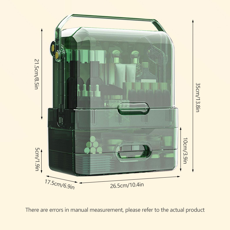 Didelės talpos skaidrios kosmetikos laikymo dėžutės makiažo organizatorius papuošalų lūpų dažų konteineris su laikymo stalčiumi kosmetikos dėžute