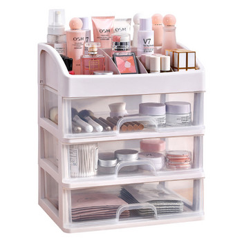 Кутия за съхранение на козметика Офис Настолен пластмасов с чекмедже Голям капацитет Разни бижута Лак за нокти Organizador Maquillaje
