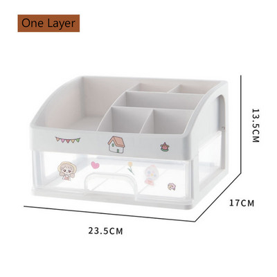 Kosmētikas glabāšanas kastes galddatora plastmasa ar atvilktni Liela ietilpība Dažādi rotaslietas nagu lakas organizators Maquillaje