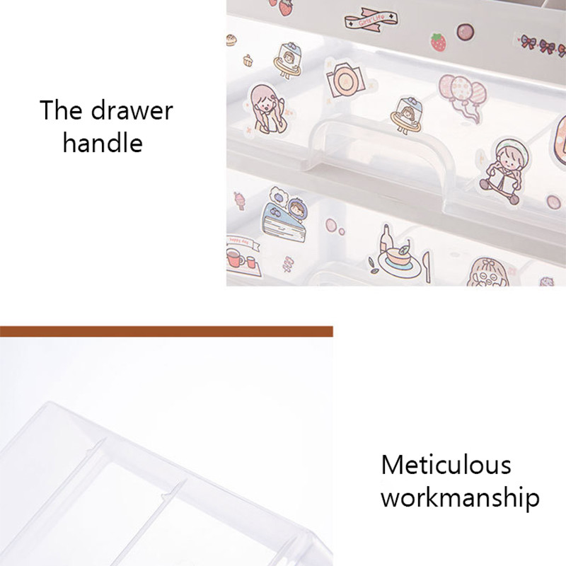 Kosmētikas glabāšanas kastes galddatora plastmasa ar atvilktni Liela ietilpība Dažādi rotaslietas nagu lakas organizators Maquillaje