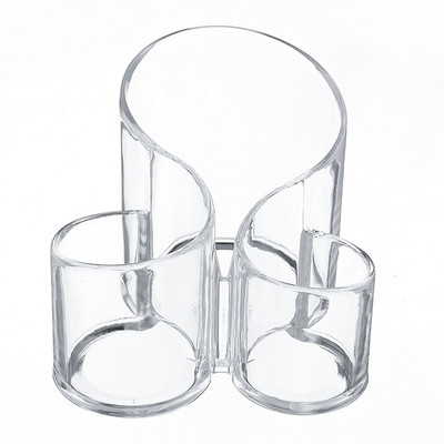 Caurspīdīga stikla aplauzuma otu uzglabāšanas kārba zelta kosmētikas konteinera gredzens zīmulis lūpu krāsas turētājs grima otu organizators