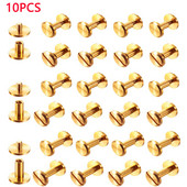 10PC Brassr Занаятчийски солиден болт за пирон Счетоводство Винтове с кръгла глава Каишка Нитове Винт за багаж Занаятчийски дрехи/чанта/обувки 4-20 mm