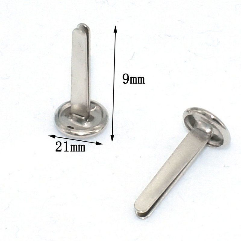 100GAB Maks Pēdas Apaļas Naglu galviņas Metāla dakšas Sēņu Spike Kniede DIY Ādas Amatniecības Maks Rokassomiņa Pēdas Nagla Galva 21mm