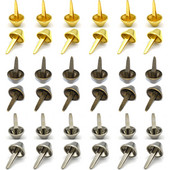 Plakanas metāla somas pēdu kniedes Sudraba/bronzas sēņu smailes kniedes apaļas kniedes priekš Leather Craft DIY somiņa rokassomu pēdu naglu uzgaļa 50gab.