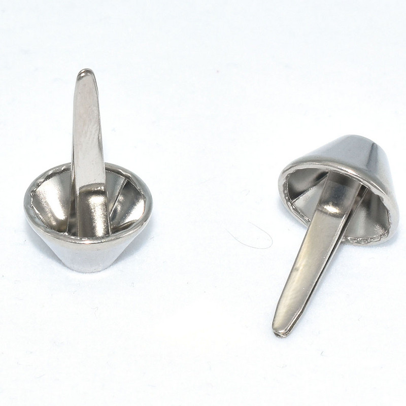 Plakanas metāla somas pēdu kniedes Sudraba/bronzas sēņu smailes kniedes apaļas kniedes priekš Leather Craft DIY somiņa rokassomu pēdu naglu uzgaļa 50gab.