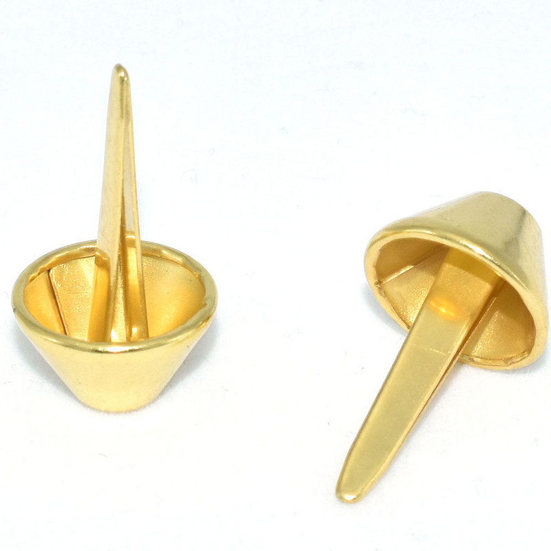 Plakanas metāla somas pēdu kniedes Sudraba/bronzas sēņu smailes kniedes apaļas kniedes priekš Leather Craft DIY somiņa rokassomu pēdu naglu uzgaļa 50gab.