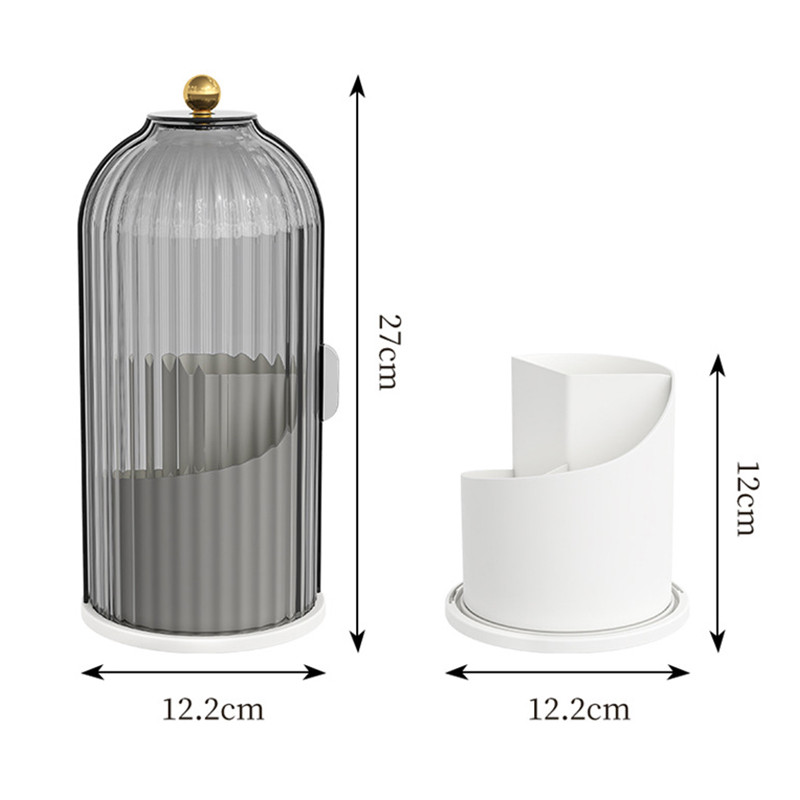 360° besisukantis makiažo šepetėlio laikiklis su dangteliu Prabangus kosmetikos organizatorius lūpų dažų antakių pieštukų laikiklis akių šešėlių laikymo dėžutė