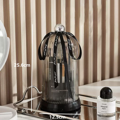 360° rotējošs grima organizētājs ar vāku Luksusa kosmētikas otu turētājs lūpu krāsas uzacu zīmuļu turētājs acu ēnu uzglabāšanas kaste