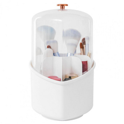 Kosmētikas futrālis ar caurspīdīgu vāku, 360 grādos rotējošs, sirds formas tualetes galdiņš, grima otu turētājs darbvirsmas organizators