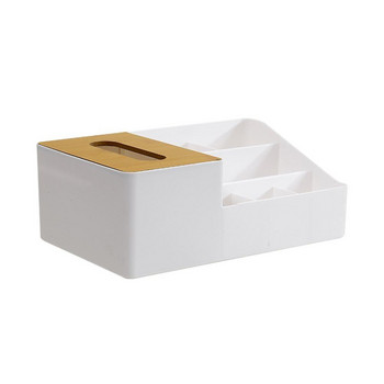 Подвижна кутия за салфетки с бамбуково покритие Модерна проста кутия за салфетки за многократна употреба Дозатор за хартия за домашен декор