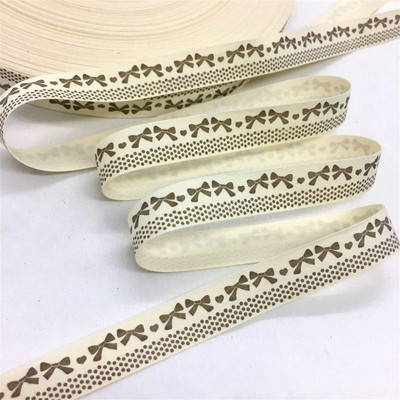 5 G 1 cm–2,5 cm Jauka vintage apdrukāta kokvilnas lente, kas paredzēta ar rokām darinātai amatniecības dāvanu ziedu iesaiņošanai Lieldienu kāzu Ziemassvētku dekors