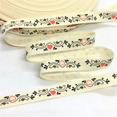 5 G 1 cm–2,5 cm Jauka vintage apdrukāta kokvilnas lente, kas paredzēta ar rokām darinātai amatniecības dāvanu ziedu iesaiņošanai Lieldienu kāzu Ziemassvētku dekors