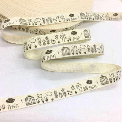 5 G 1 cm–2,5 cm Jauka vintage apdrukāta kokvilnas lente, kas paredzēta ar rokām darinātai amatniecības dāvanu ziedu iesaiņošanai Lieldienu kāzu Ziemassvētku dekors