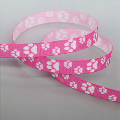 DHK 3/8 collu 5 jardi, suņu ķepa, apdrukāta ar grosgrain lenti, aksesuāri šūšanas amatniecības galvassegas, DIY, dekorācijas, DIY 9 mm C1991