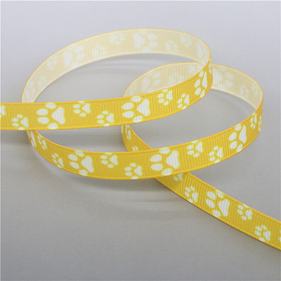 DHK 3/8 collu 5 jardi, suņu ķepa, apdrukāta ar grosgrain lenti, aksesuāri šūšanas amatniecības galvassegas, DIY, dekorācijas, DIY 9 mm C1991