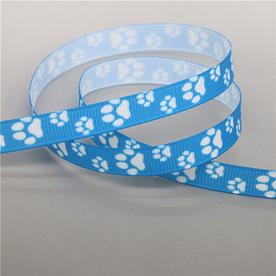 DHK 3/8 collu 5 jardi, suņu ķepa, apdrukāta ar grosgrain lenti, aksesuāri šūšanas amatniecības galvassegas, DIY, dekorācijas, DIY 9 mm C1991