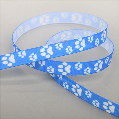 DHK 3/8 collu 5 jardi, suņu ķepa, apdrukāta ar grosgrain lenti, aksesuāri šūšanas amatniecības galvassegas, DIY, dekorācijas, DIY 9 mm C1991