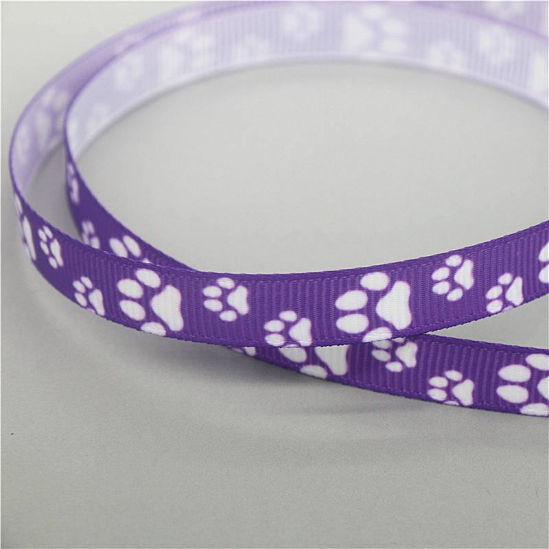 DHK 3/8 collu 5 jardi, suņu ķepa, apdrukāta ar grosgrain lenti, aksesuāri šūšanas amatniecības galvassegas, DIY, dekorācijas, DIY 9 mm C1991