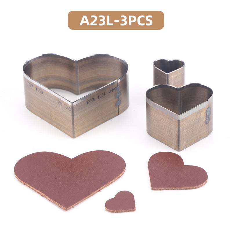 Terav õõnespunch lõikuri tööriist naha mulgustamise stants lõikamise vorm käsitsi naha käsitöö tööriista augustaja 3 tk / komplekt