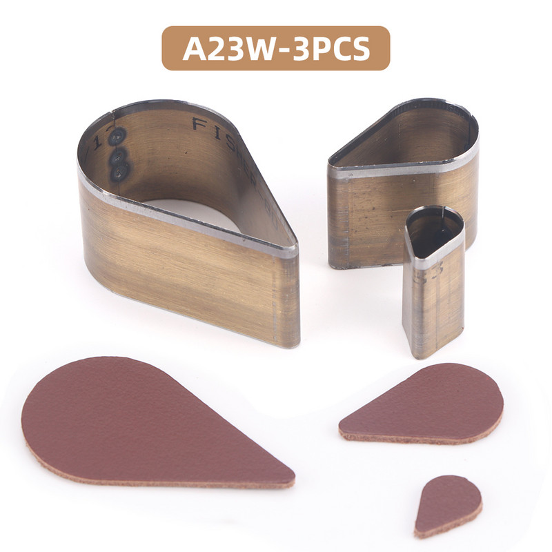 Terav õõnespunch lõikuri tööriist naha mulgustamise stants lõikamise vorm käsitsi naha käsitöö tööriista augustaja 3 tk / komplekt