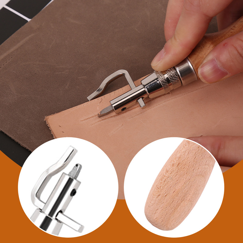 LMDZ 7 vienā daudzfunkcionāls ādas turētājs ar augstu oglekļa tēraudu, regulējams dūriens, rievojums, rokas garozas amatniecības rīks