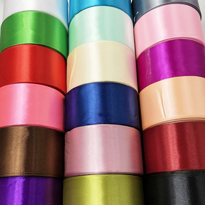 5 метра 2" 50 мм цветни едноцветни сатенени панделки