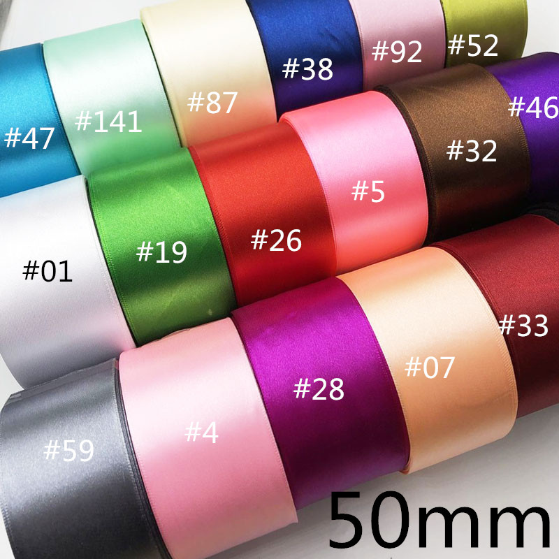 5 metara 2" 50 mm jednobojne satenske vrpce u boji