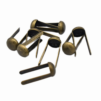 100 de bucăți din bronz, picioare rotunde pentru poșetă, 10 mm, capete de cuie pentru geantă, știfturi rotunde, picioare pentru poșetă din piele, picioare conice pentru geanta