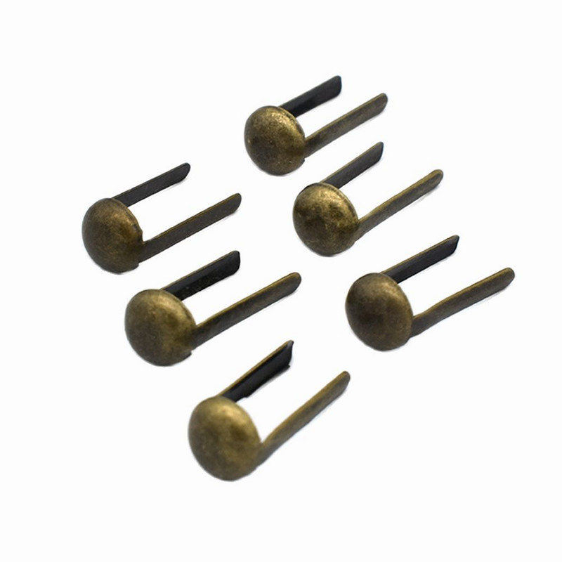 100 gab bronzas apaļas kupolveida maka pēdas, 10 mm rokassomu naglu galviņas apaļas kupolveida kniedes, ādas somas pēdas, somas konusa pēdas