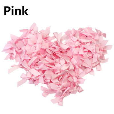 100 gab., 45*35 mm rozā satīna lentes bantītes dekorēšanas komplekti, dāvanu komplekti, mazi puķu bantītes amatniecībai kāzu bantītes piedzimšanai, DIY ballīšu dekorēšanai