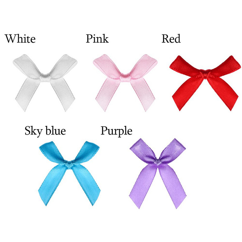 100 gab., 45*35 mm rozā satīna lentes bantītes dekorēšanas komplekti, dāvanu komplekti, mazi puķu bantītes amatniecībai kāzu bantītes piedzimšanai, DIY ballīšu dekorēšanai