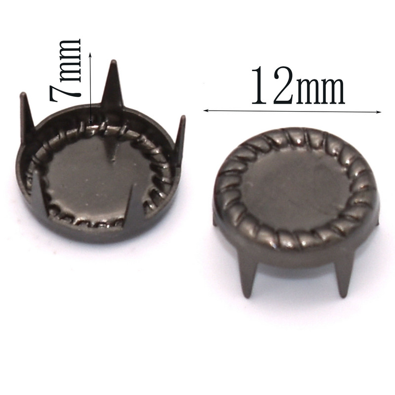 Naglas uzgaļi Plakanie spiedpogas Spīļu kniedes Kniedes Konuss Dekoratīvie zari Apavi Maks Siksna Ādas Amatniecības aksesuārs 50 gab 12mm 1/2"