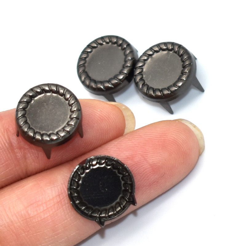 Naglas uzgaļi Plakanie spiedpogas Spīļu kniedes Kniedes Konuss Dekoratīvie zari Apavi Maks Siksna Ādas Amatniecības aksesuārs 50 gab 12mm 1/2"