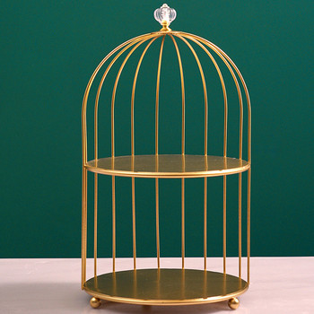 Hot Iron Art Nordic Style Bird Cage Rack Червило Парфюм Козметика Грижа за кожата Стойка за съхранение на продукти Довършителна поставка за маса 2022 Ново