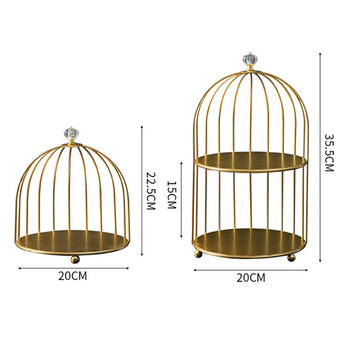 Hot Iron Art Nordic Style Bird Cage Rack Червило Парфюм Козметика Грижа за кожата Стойка за съхранение на продукти Довършителна поставка за маса 2022 Ново