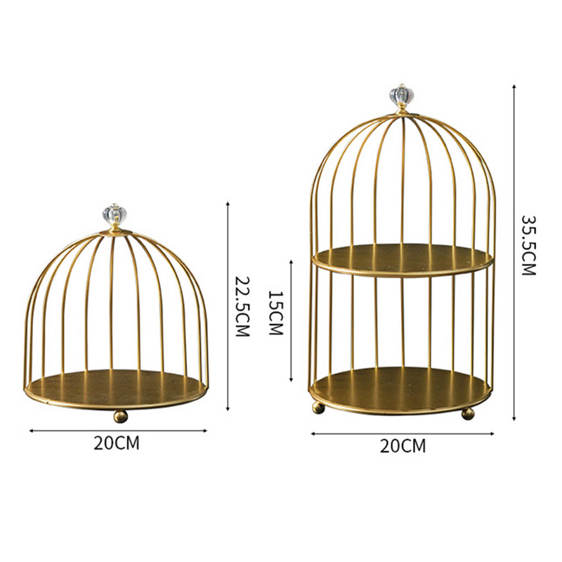 Hot Iron Art Nordic Style Bird Cage Rack Lūpukrāsa Smaržas Kosmētiskais Ādas Kopšanas Produkts Glabāšanas Statīvs Apdares Galda statīvs 2022 Jaunums