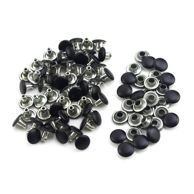 100 σετ 6/8mm Μεταλλικό Διπλό Καπάκι Πριτσίνια Καρφιά Μαύρο Λευκό Στρογγυλό κεφάλι Δερμάτινη τσάντα χειροτεχνίας Ζώνη Ρούχα Καπέλο Παπούτσια Διακόσμηση γιακά για κατοικίδια