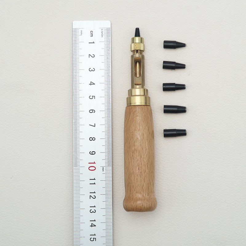 Perforatora caurumu skrūves rīks Japāņu perforators Automātiskā grāmatu iesiešanas centrs jostas papīra perforatori Rokturis Regulējams urbis Koka apavu griešana