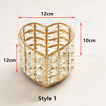 Модна кристална четка за съхранение на четка за грим Тръба във формата на сърце Молив за вежди Органайзер за червило