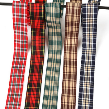 5 ярда/партида 2,5 см. Множество варианти Шотландска карирана решетъчна щампована лента за Направи си сам декорация на дома Опаковане на подаръци Коледни панделки
