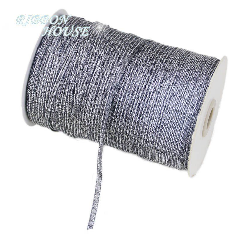 (40 metri/lots) 1/8'' (3mm) rozā Metāliska Glitter Ribbon Krāsainu dāvanu iepakojuma lentu vairumtirdzniecība