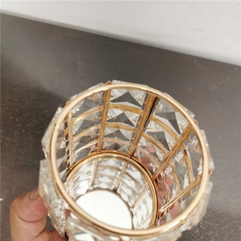 Тръба с кристална четка Четка за грим Организиране на инструменти за нокти Съхранение Държач за козметична писалка Домашен декор