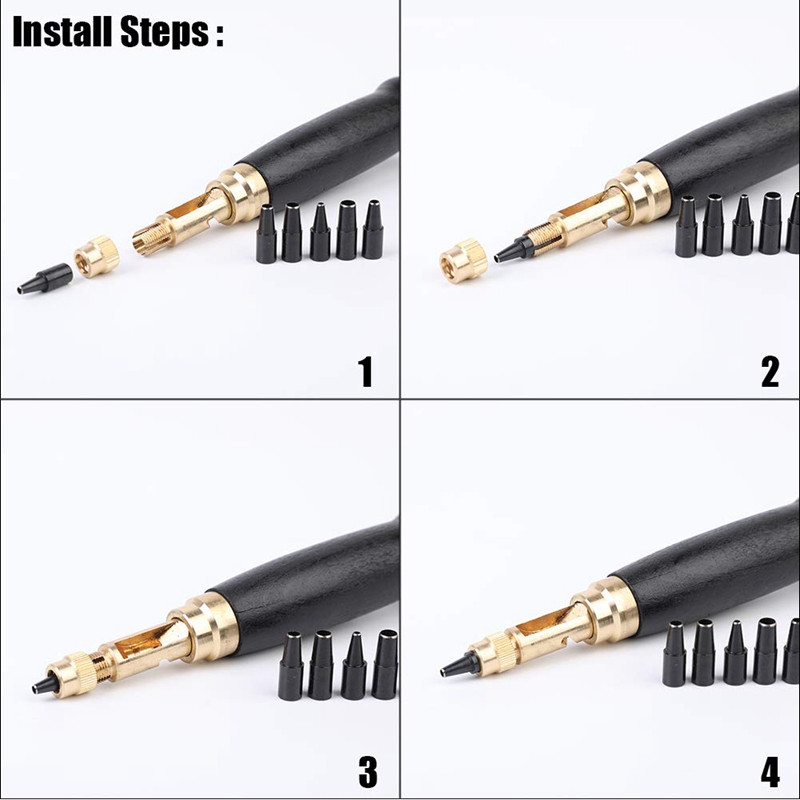 Regulējams skrūvējams perforators, skrūvējams caurumu perforators, 6 uzgaļu izmēri ādas papīra izstrādājumu regulējama skrūve, ādas caurumotājs