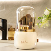 360 Rotējoša aplauzuma otu organizators iedomībai ar vāku lūpu krāsas Uzacu turētājs Acu ēnu uzglabāšanas kastīte Luksusa kosmētikas organizators