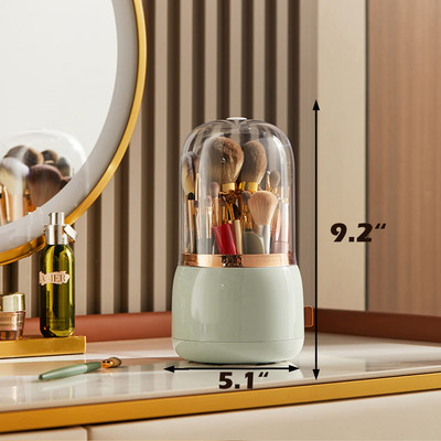 360 Rotējoša aplauzuma otu organizators iedomībai ar vāku lūpu krāsas Uzacu turētājs Acu ēnu uzglabāšanas kastīte Luksusa kosmētikas organizators