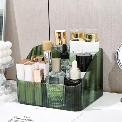 Cutie de depozitare pentru baie pentru machiaj din plastic Organizator pentru cosmetice Cutie de depozitare pentru bijuterii pentru machiaj de birou Organizator de containere de masă pentru articole diverse