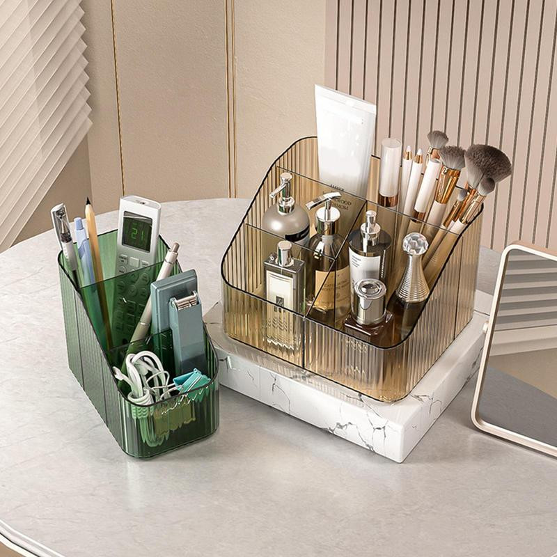 Plastmasas aplauzums vannas istabas uzglabāšanas kastītei kosmētikas organizators Galda grima rotaslietu uzglabāšanas futrālis Dažādi galda konteineru organizators