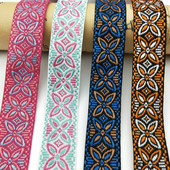 ZERZEEMOOY JAUNS 1 colla 25 mm 5 jardi/gabals 4 krāsu augstas kvalitātes ģeometrijas ziedi, austa žakarda lente QDZD19121603