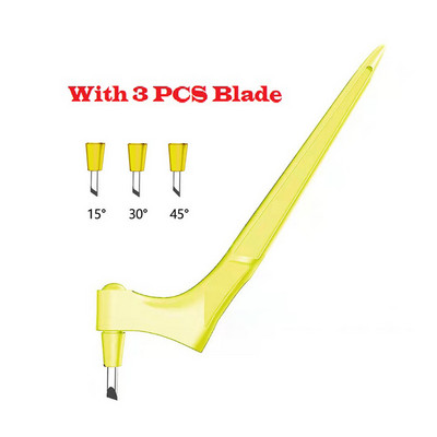 360 Tērauda rotējošs asmens, DIY Art griešanas rīks Amatniecības griešanas nazis Drošības griezējs Papīra nazis ar 3 gab asmeņiem griešanas pildspalva